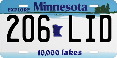 MN license plate 206LID