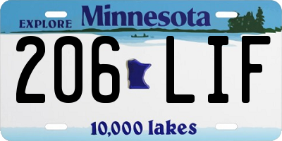 MN license plate 206LIF