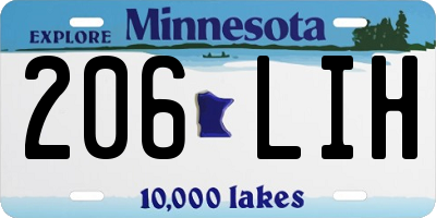 MN license plate 206LIH
