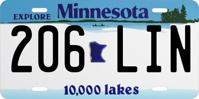 MN license plate 206LIN