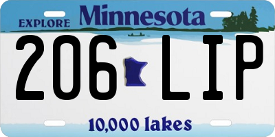MN license plate 206LIP