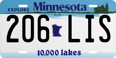 MN license plate 206LIS