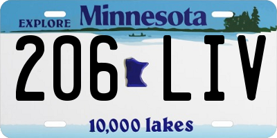 MN license plate 206LIV