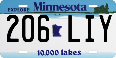 MN license plate 206LIY