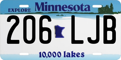 MN license plate 206LJB