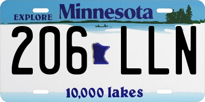 MN license plate 206LLN