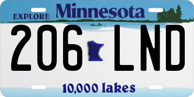 MN license plate 206LND