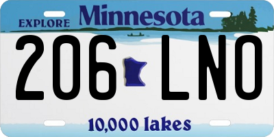 MN license plate 206LNO