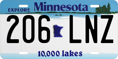 MN license plate 206LNZ