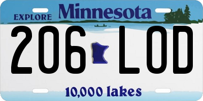 MN license plate 206LOD
