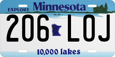 MN license plate 206LOJ