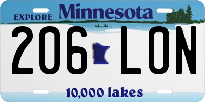 MN license plate 206LON