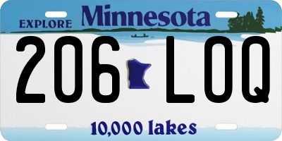 MN license plate 206LOQ