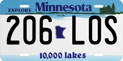 MN license plate 206LOS