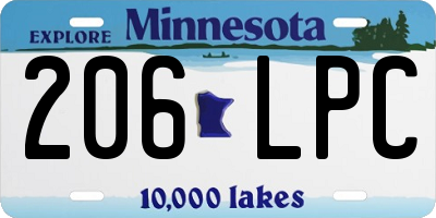 MN license plate 206LPC