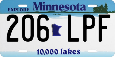 MN license plate 206LPF