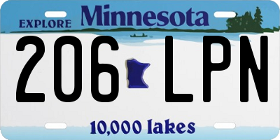 MN license plate 206LPN
