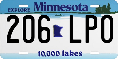 MN license plate 206LPO