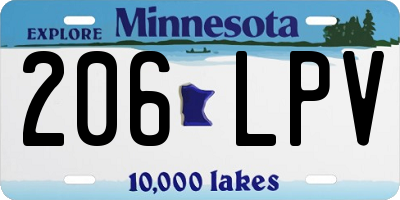 MN license plate 206LPV