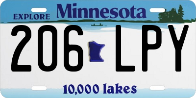 MN license plate 206LPY