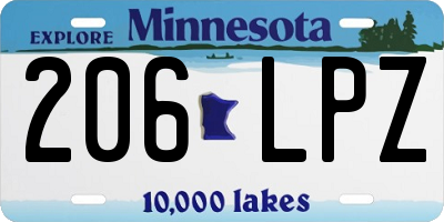 MN license plate 206LPZ