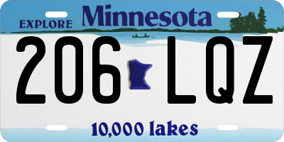 MN license plate 206LQZ