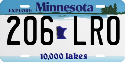 MN license plate 206LRO