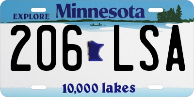 MN license plate 206LSA