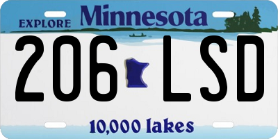 MN license plate 206LSD