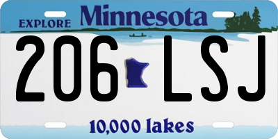 MN license plate 206LSJ