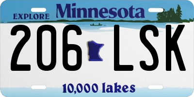 MN license plate 206LSK