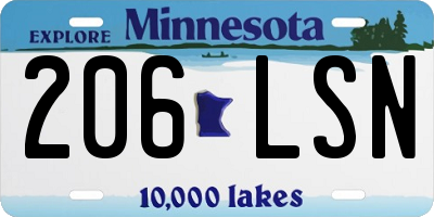 MN license plate 206LSN