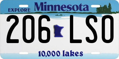 MN license plate 206LSO
