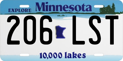 MN license plate 206LST