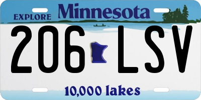 MN license plate 206LSV