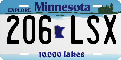 MN license plate 206LSX