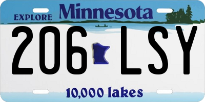 MN license plate 206LSY