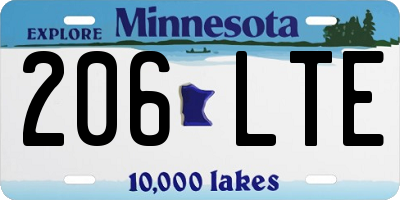MN license plate 206LTE