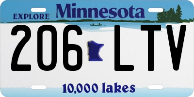 MN license plate 206LTV