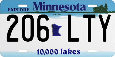 MN license plate 206LTY