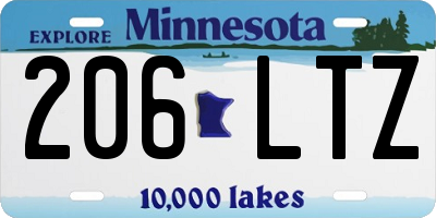 MN license plate 206LTZ