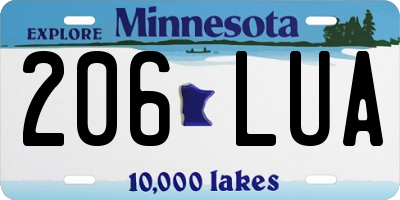 MN license plate 206LUA