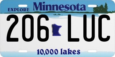 MN license plate 206LUC