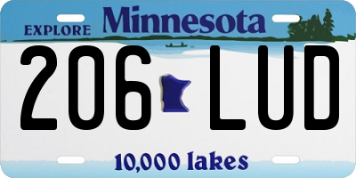 MN license plate 206LUD