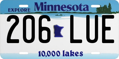 MN license plate 206LUE