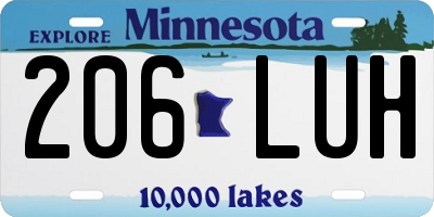 MN license plate 206LUH