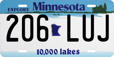 MN license plate 206LUJ