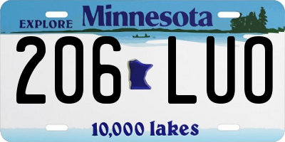 MN license plate 206LUO