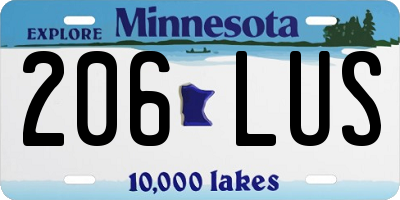 MN license plate 206LUS