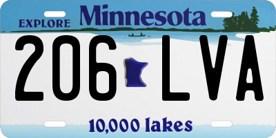 MN license plate 206LVA